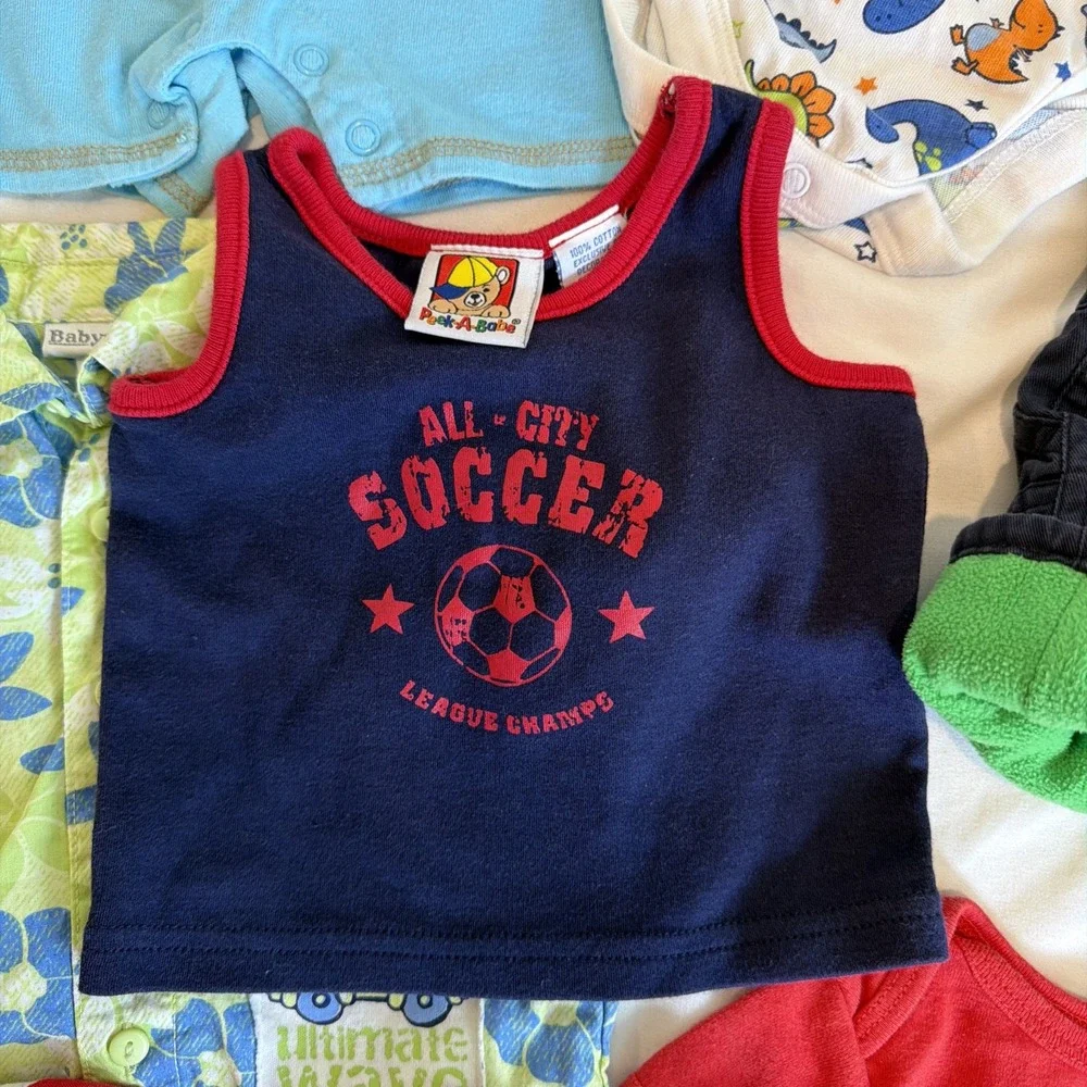 Baby Boy Clothing Lot Size 0-3 Month Some Vintage 11 Pieces Overalls X 2
